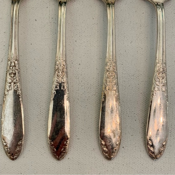 10 King Edward Forks Silverplated National Silver Company Salad Fork Set 7.5" - Picture 4 of 9